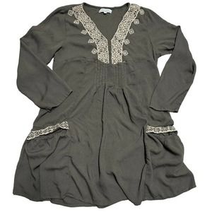 World Market Olive Tunic Dress Size S/M